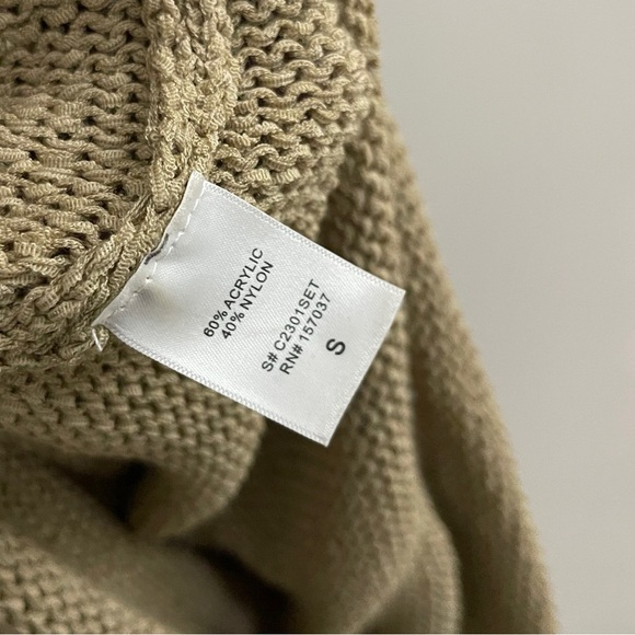 Nude crochet sweater knit midi dress with split boho minimalist y2k - Picture 3 of 4